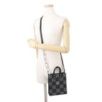 Louis Vuitton Handbag Damier Checkerboard Sac Plat XS 2-Way Black — view 4