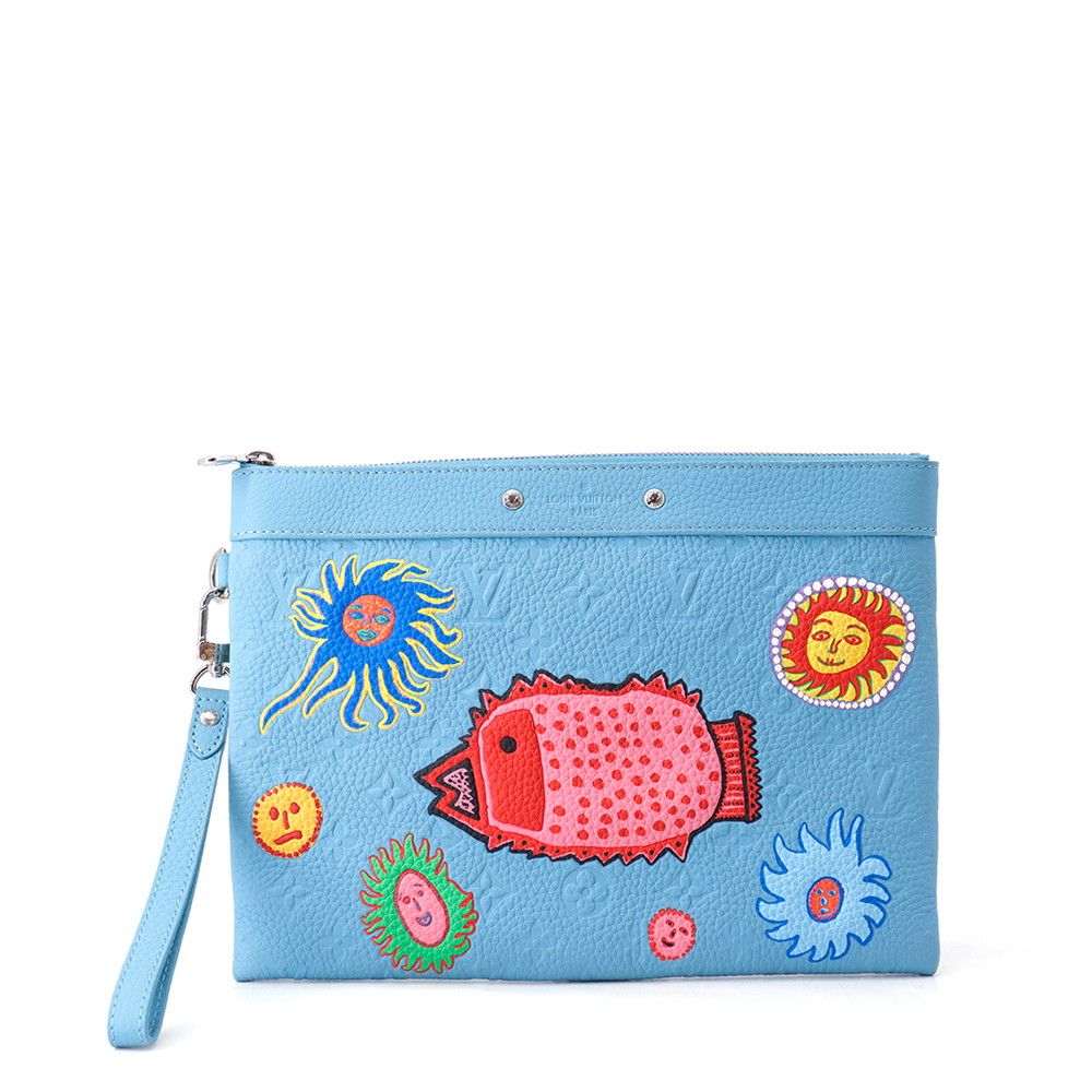 Louis Vuitton Clutch Monogram Taurillon LV YK Pochette Toe Go Yayoi Kusama