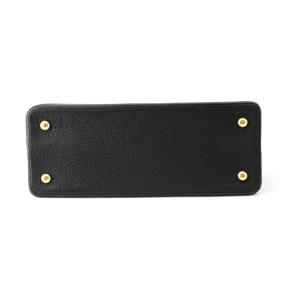 Louis Vuitton Handbag Taurillon Leather Capucines MM Black — view 3