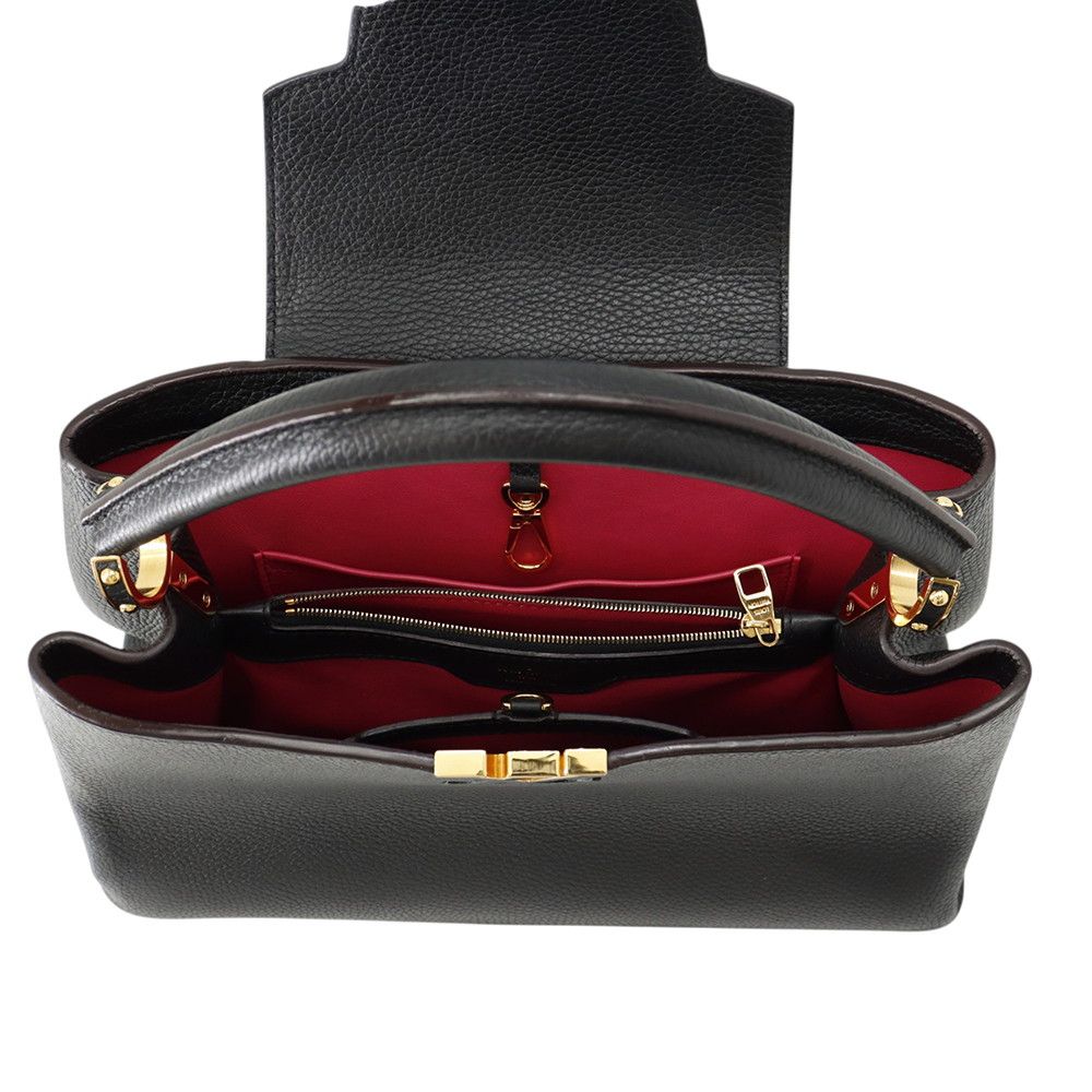 Louis Vuitton Handbag Taurillon Leather Capucines MM Black — view 5