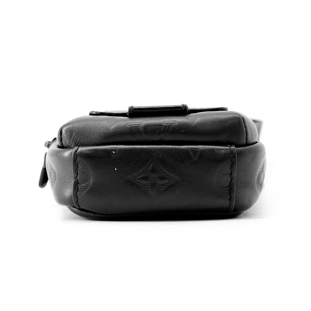 Louis Vuitton Shoulder Bag Monogram Shadow Double Phone Pouch Black — view 3
