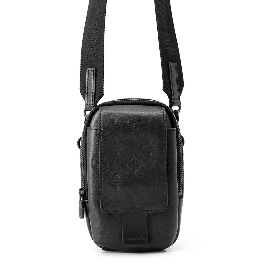 Louis Vuitton Shoulder Bag Monogram Shadow Double Phone Pouch Black