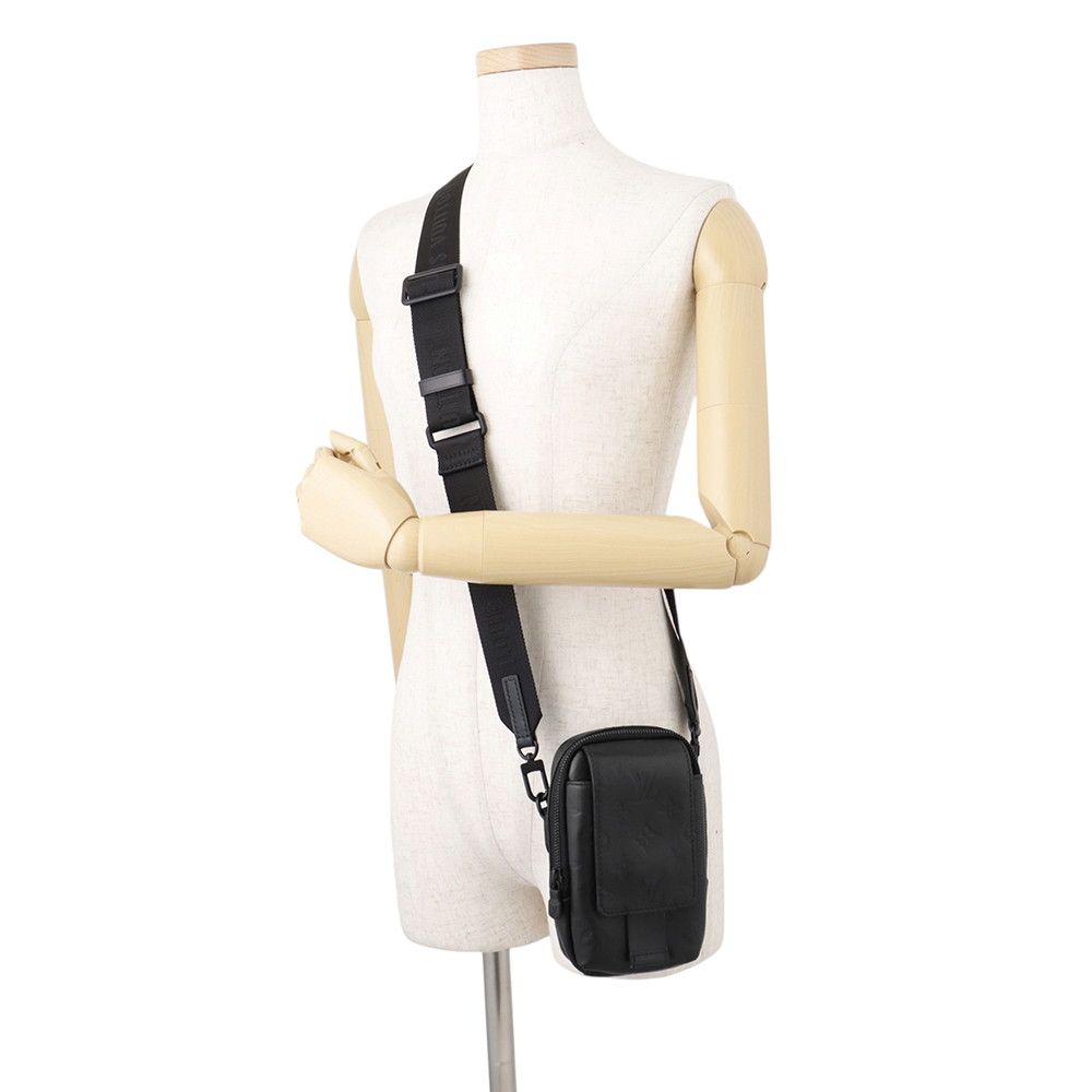 Louis Vuitton Shoulder Bag Monogram Shadow Double Phone Pouch Black — view 4