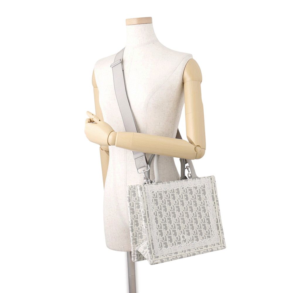 Dior Handbag Small Book Tote Oblique Embroidery & Lace — view 5