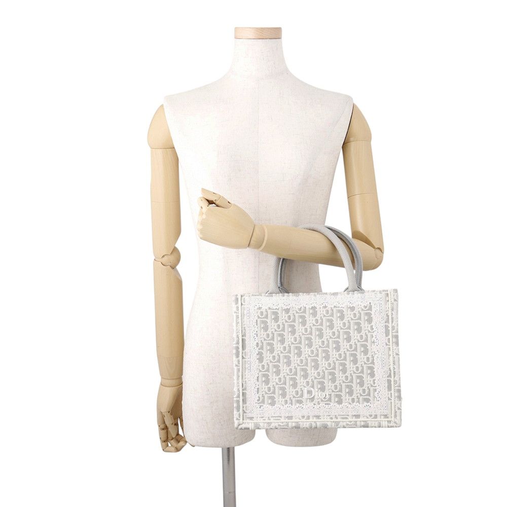 Dior Handbag Small Book Tote Oblique Embroidery & Lace — view 4