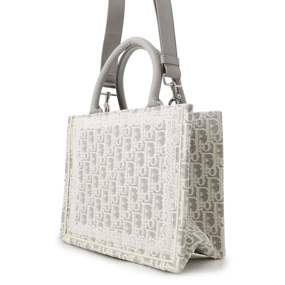 Dior Handbag Small Book Tote Oblique Embroidery & Lace — view 2