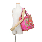 Hermes Eco Bag Silky Pop Orange Multicolor Silver Buffalo Skipper Silk Foldable — view 4