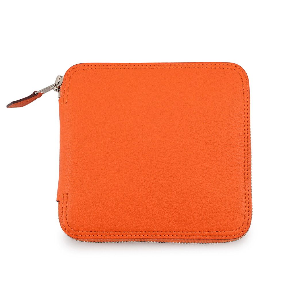 Hermes Eco Bag Silky Pop Orange Multicolor Silver Buffalo Skipper Silk Foldable — view 6