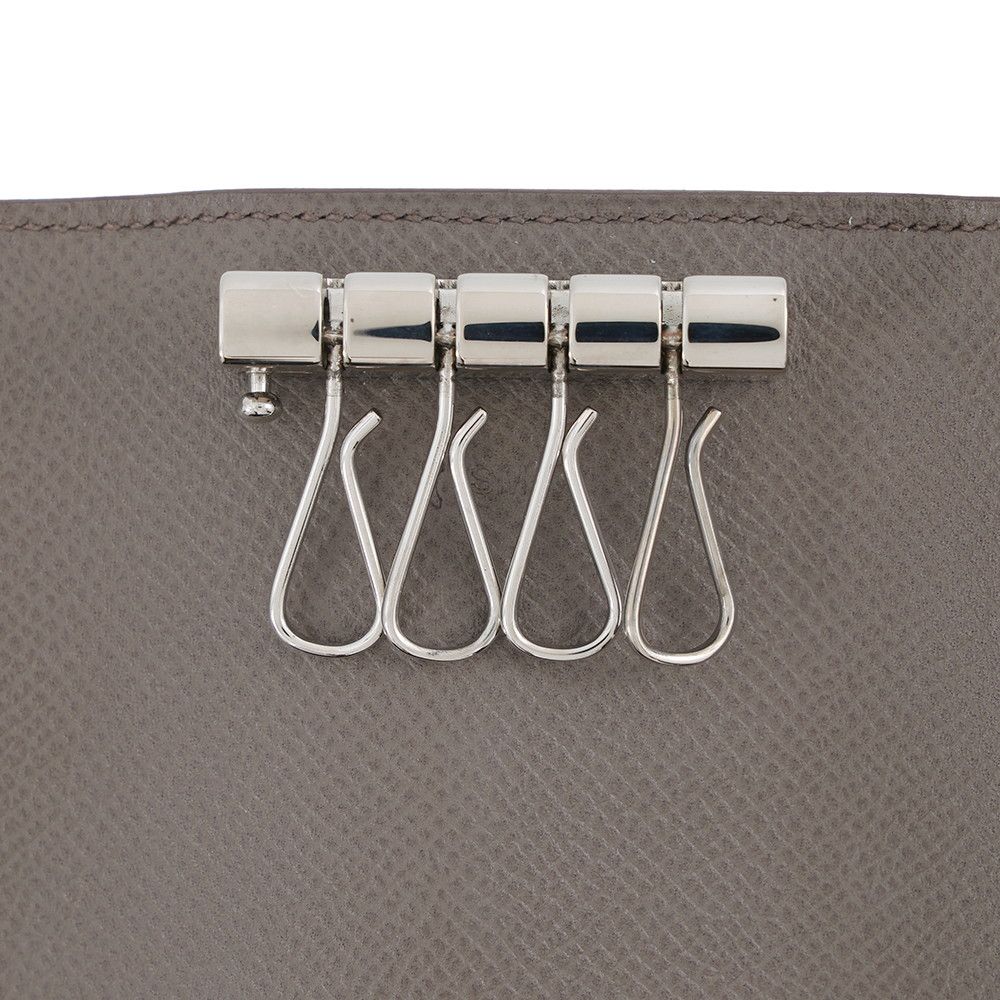 Hermes Key Case Bearn Etain Silver Epsom Key Holder — view 5