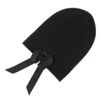 Chanel Knit Hat Ribbon CC Logo Cashmere Hat Black — view 3