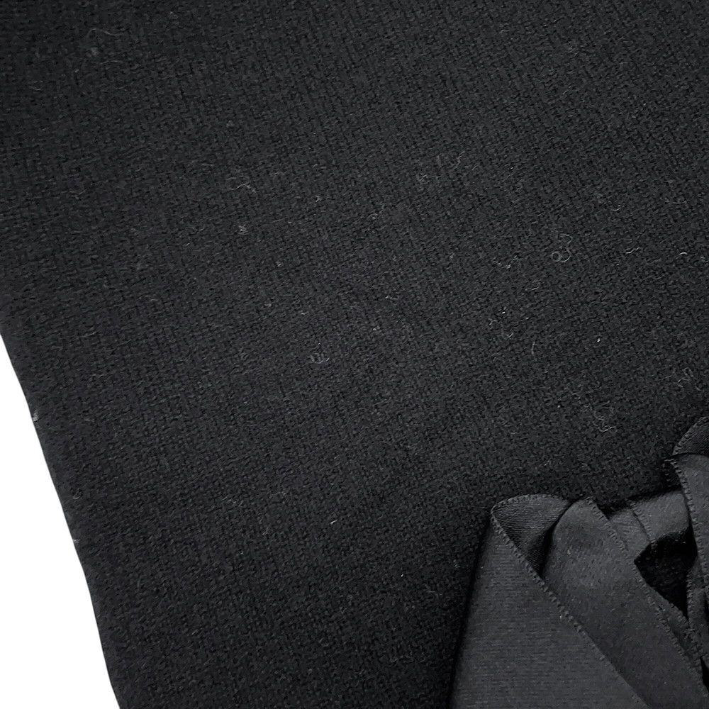 Chanel Knit Hat Ribbon CC Logo Cashmere Hat Black — view 5