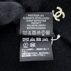 Chanel Knit Hat Ribbon CC Logo Cashmere Hat Black — view 7