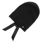 Chanel Knit Hat Ribbon CC Logo Cashmere Hat Black
