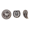 Hermes Pin Badge 3 Point Set Cheval de Cour Buffalo Horn