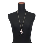 Chanel Necklace CC Logo Gabrielle Faux Pearl Leather Metal — view 4