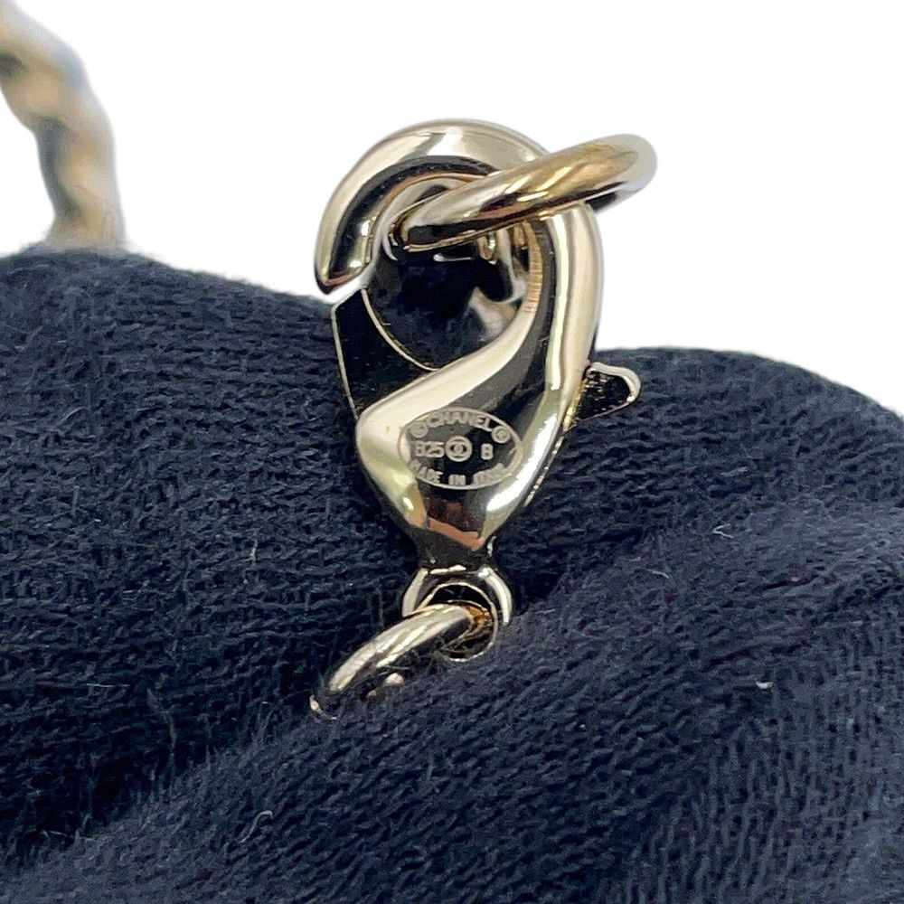 Chanel Necklace CC Logo Gabrielle Faux Pearl Leather Metal — view 8