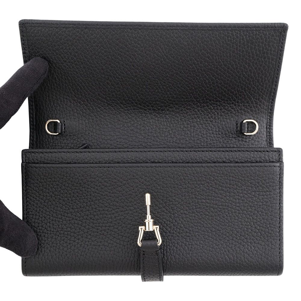 Gucci Chain Wallet Jackie 1961 Leather Black Shoulder Bag — view 5