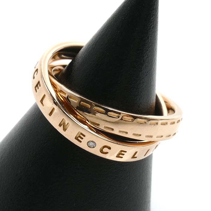 Celine 18k Pink Gold Ring Diamond — view 2