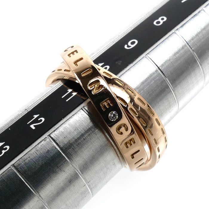 Celine 18k Pink Gold Ring Diamond — view 5