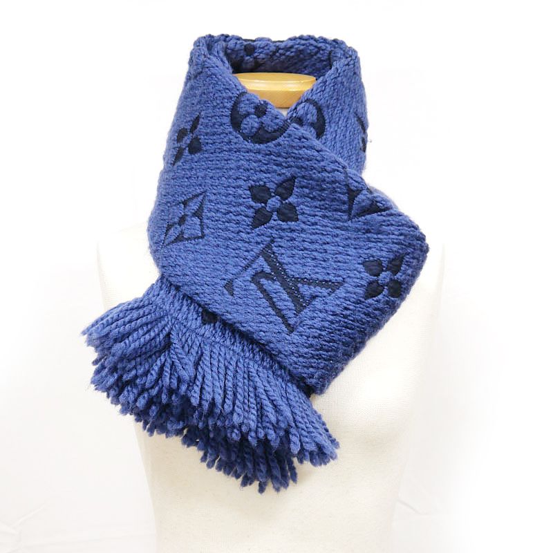 Louis Vuitton Logomania Scarf Blue Denim — view 5