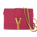 Saint Laurent Classic Y-line Satchel Small 2-Way Pink Leather Chain Shoulder Bag
