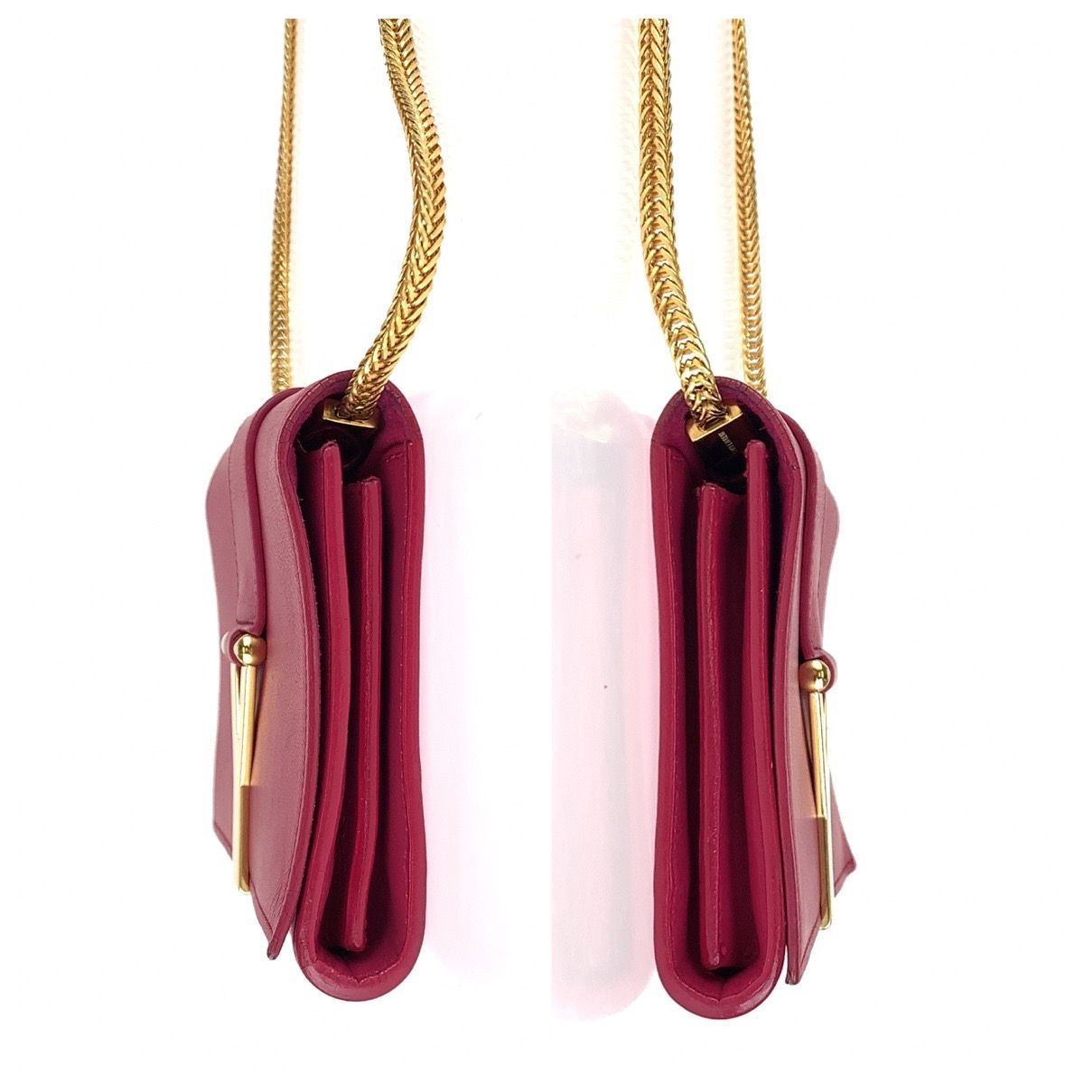Saint Laurent Classic Y-line Satchel Small 2-Way Pink Leather Chain Shoulder Bag — view 8