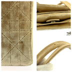 Dior Lady Dior Velvet Cannage Beige Silver Handbag — view 5