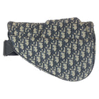 Dior Oblique Saddle Navy Black Silver Canvas Leather Belt Bag — view 2