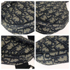 Dior Oblique Saddle Navy Black Silver Canvas Leather Belt Bag — view 3