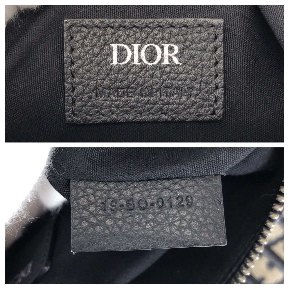 Dior Oblique Saddle Navy Black Silver Canvas Leather Belt Bag — view 4