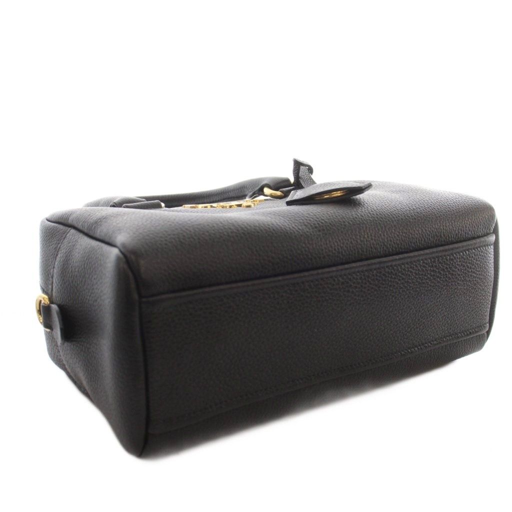 Prada Vitello Phenix Phoenix Leather 2-Way Handbag Shoulder Logo Black — view 6