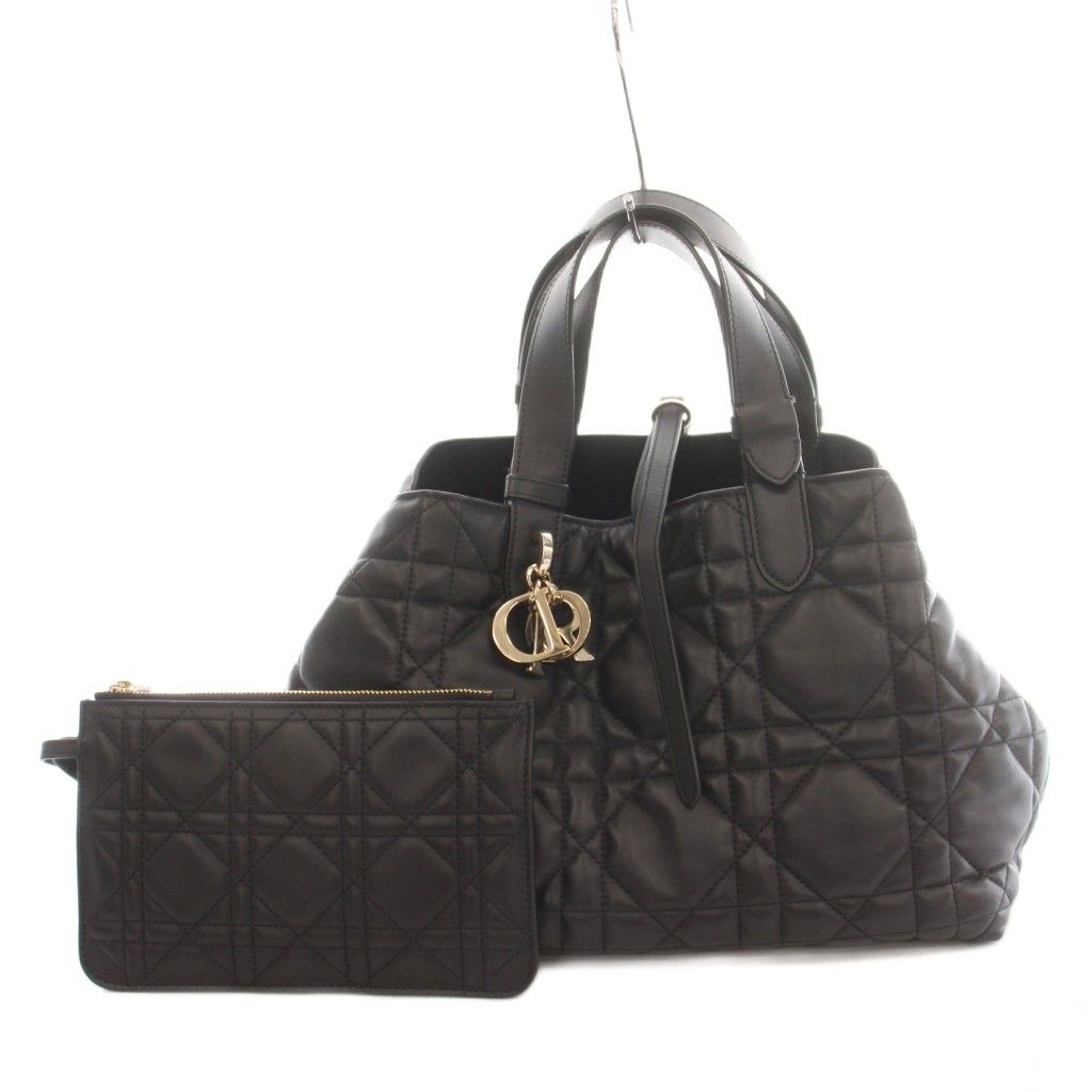Dior Toujours Bag Medium Hand Macro Cannage CD Lock Calfskin Leather Logo Charm