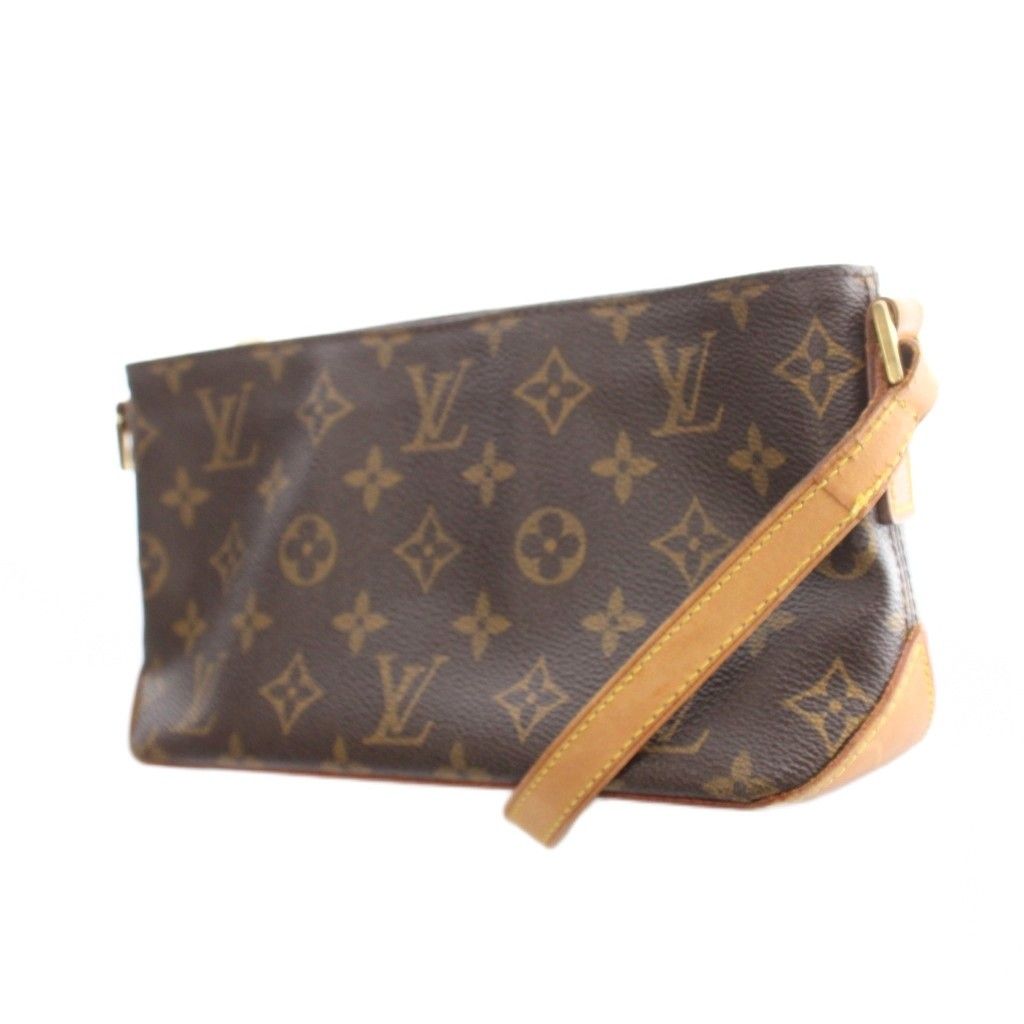 Louis Vuitton Monogram Trotteur Shoulder Bag Canvas Leather Logo Brown — view 2