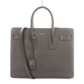 Saint Laurent Paris Sac de Jour 2-Way Hand Shoulder Bag Leather Logo Solid Dark
