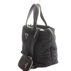 Prada Small Padded Re-Nylon Tote Bag 2-Way Hand Shoulder Nylon Triangle Plate — view 2