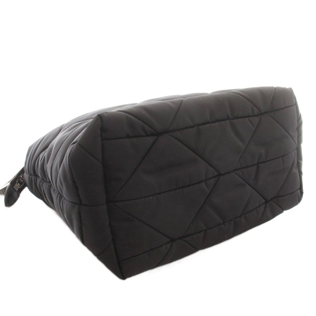 Prada Small Padded Re-Nylon Tote Bag 2-Way Hand Shoulder Nylon Triangle Plate — view 7