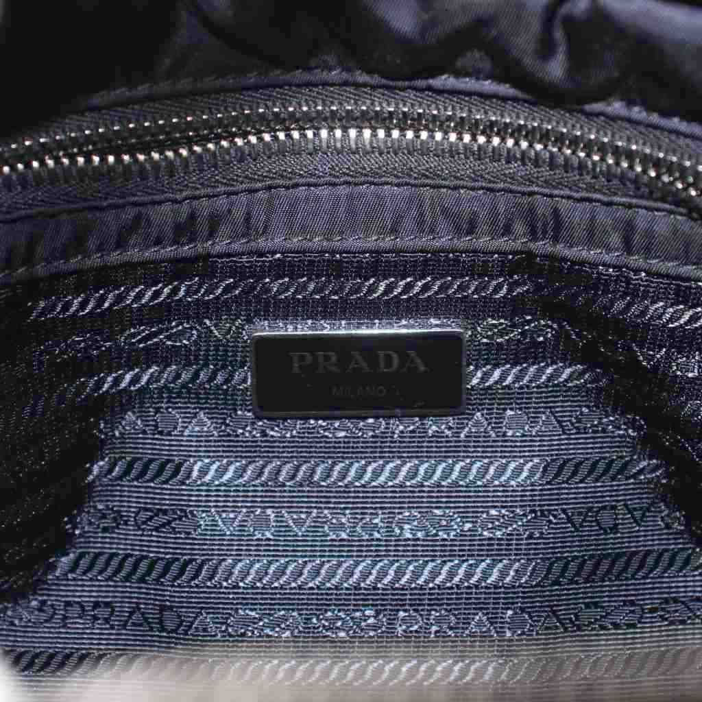 Prada Small Padded Re-Nylon Tote Bag 2-Way Hand Shoulder Nylon Triangle Plate — view 4