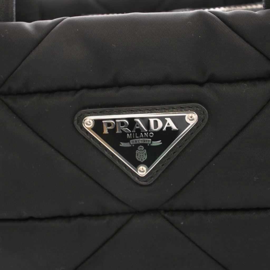 Prada Small Padded Re-Nylon Tote Bag 2-Way Hand Shoulder Nylon Triangle Plate — view 8