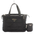 Prada Small Padded Re-Nylon Tote Bag 2-Way Hand Shoulder Nylon Triangle Plate