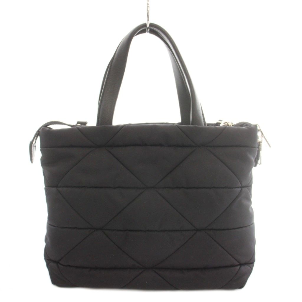 Prada Small Padded Re-Nylon Tote Bag 2-Way Hand Shoulder Nylon Triangle Plate — view 3