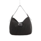 Fendi Zucca Pattern Bag Canvas Leather Black