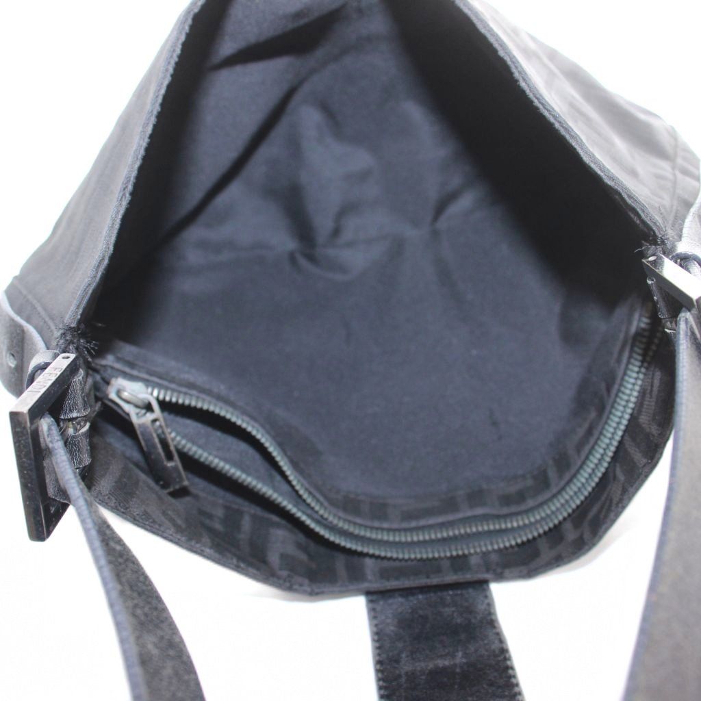 Fendi Zucca Pattern Bag Canvas Leather Black — view 6