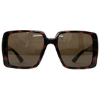 Gucci Sunglasses Interlocking G Acetate Brown Side Logo Square Lens Eyewear — view 3