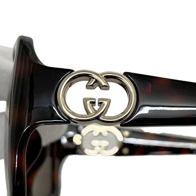 Gucci Sunglasses Interlocking G Acetate Brown Side Logo Square Lens Eyewear — view 6