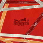 Hermes Scarf Pointe Triangle Boldic Ribbon Silk Red — view 3