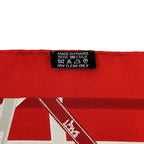 Hermes Scarf Pointe Triangle Boldic Ribbon Silk Red — view 5