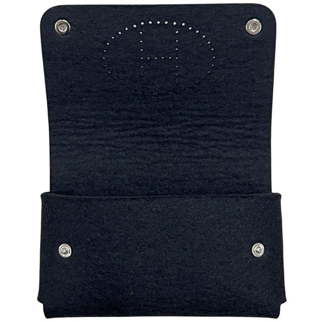Hermes Pouch Etui Cartes GM Felt Noir Black Perforated H Logo — view 5