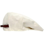Hermes Newsboy Cap Hat 57 Cotton Linen White — view 6