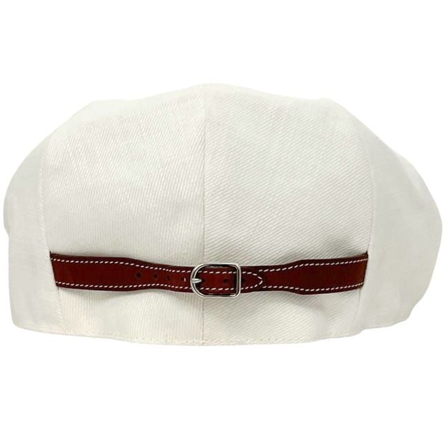 Hermes Newsboy Cap Hat 57 Cotton Linen White — view 5
