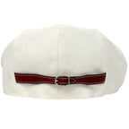 Hermes Newsboy Cap Hat 57 Cotton Linen White — view 5